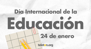 Diseño con texto, que lee: Día Internacional de la Educación