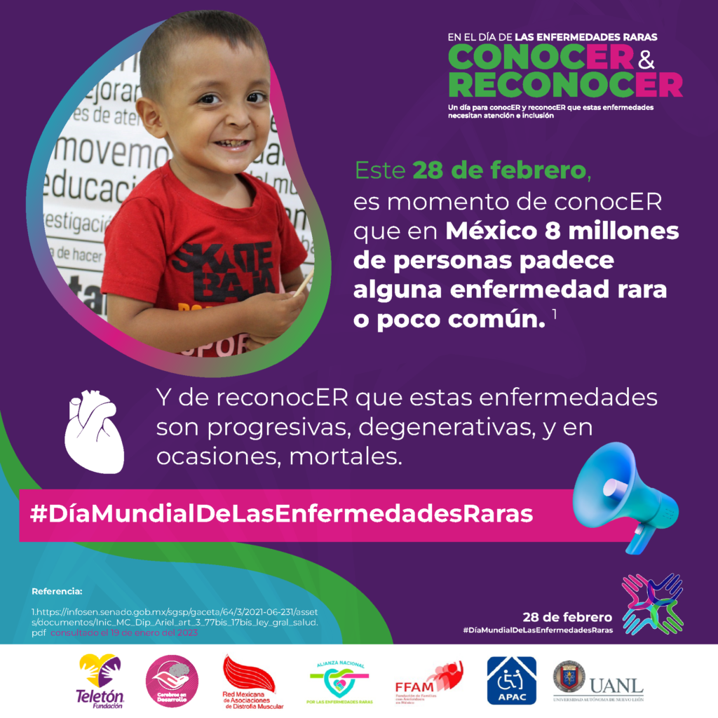 Este 28 de febrero es momento de conocer que en México 8 millones de personas padece alguna enfermedad rara o poco común. Y de reconocer que estas enfermedades son progresivas, degenerativas y, en ocasiones, mortales. #Día mundial de las enfermedades raras.