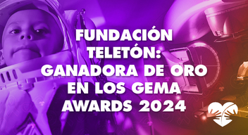 Niño astronauta con texto Fundación Teletón gana oro en Gema Awards 2024