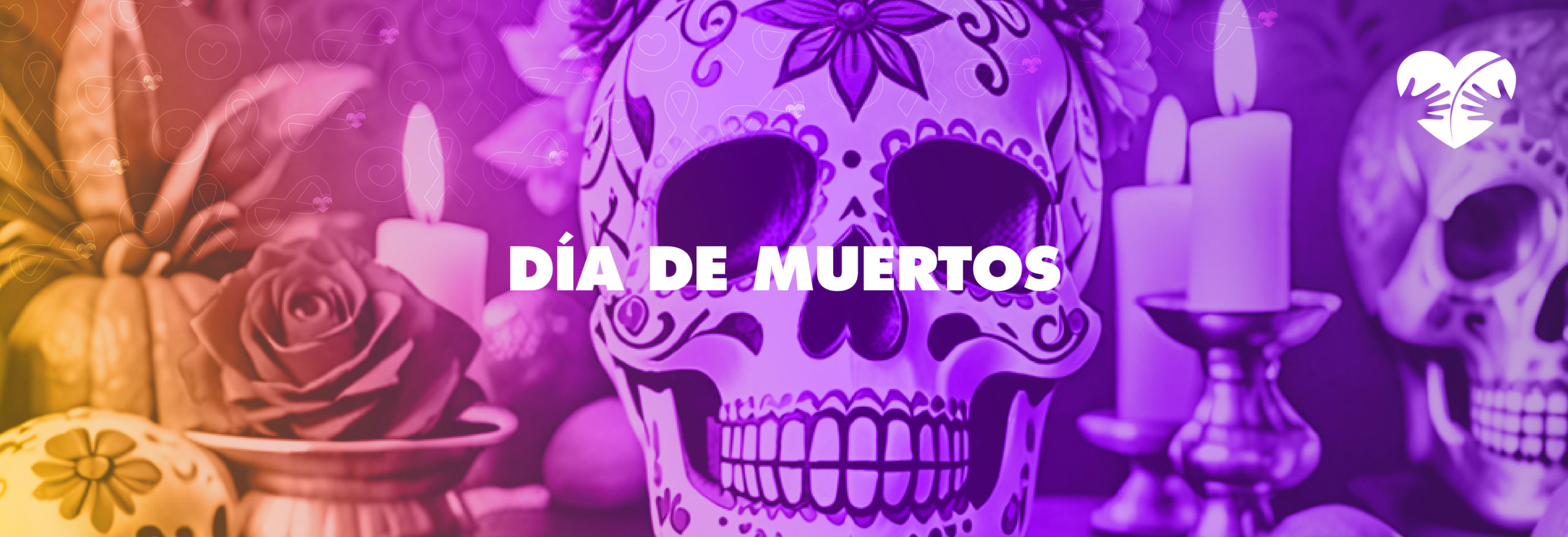 Calavera con texto Día de Muertos